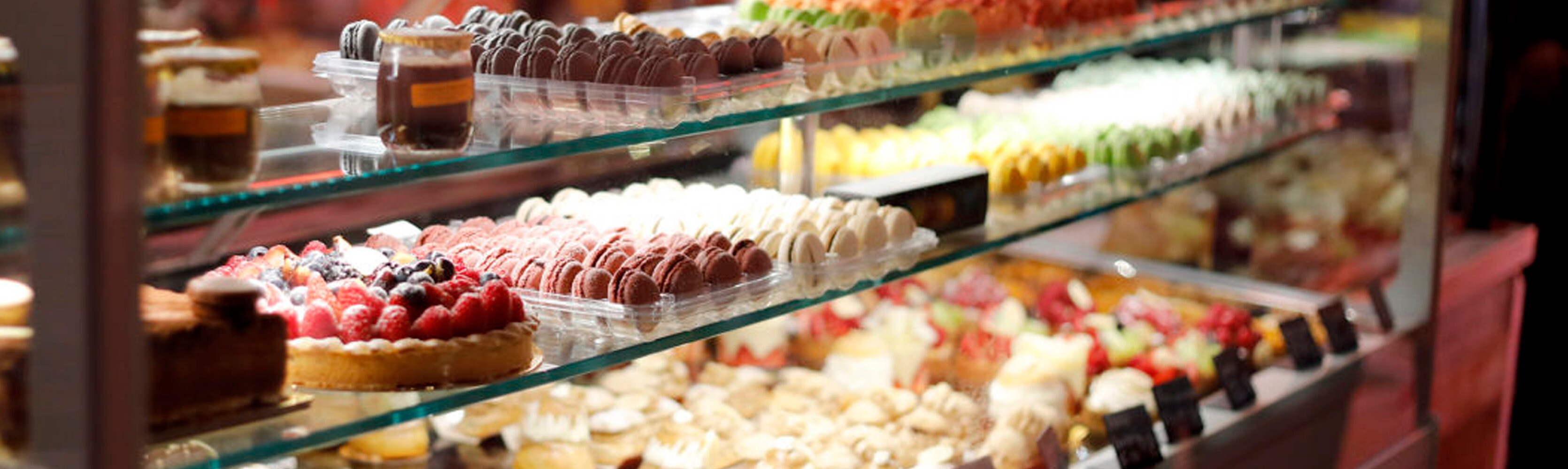 A photo of the bakery display case at Ettore's.